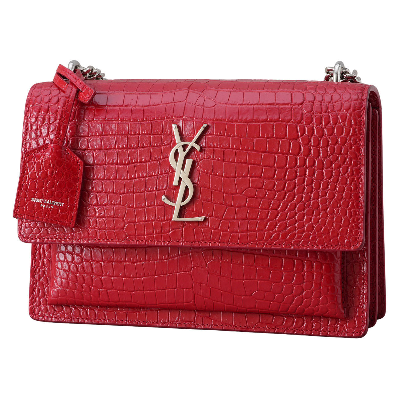 YVES SAINT LAURENT(USED)생로랑 442906 크로커 패턴 선셋백 미듐
